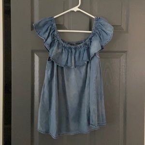 Jean off the shoulder top